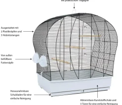 Skyline Vogelkäfige & Volieren - Vogelkäfig Patricia Hellgrau
