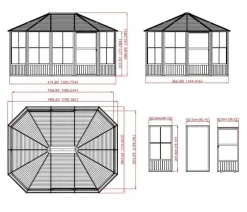 SOJAG Pavillons > Outdoor-Pavillon Kaltwintergarten Charleston 1215, ca. B488,6/H280,9/T383,6 cm