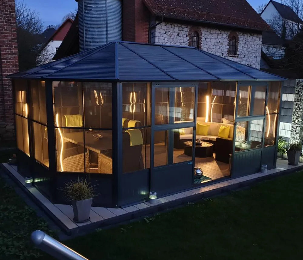 SOJAG Pavillons > Outdoor-Pavillon Kaltwintergarten Charleston 1215, ca. B488,6/H280,9/T383,6 cm