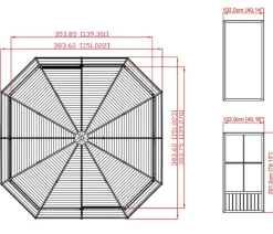 SOJAG Pavillons - Outdoor-Pavillon Kaltwintergarten Charleston 1212, ca. B383,6/H280,9/T383,6 cm Anthrazit