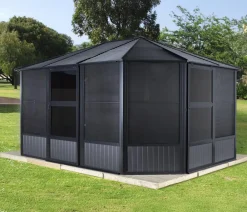 SOJAG Pavillons - Outdoor-Pavillon Kaltwintergarten Charleston 1212, ca. B383,6/H280,9/T383,6 cm Anthrazit