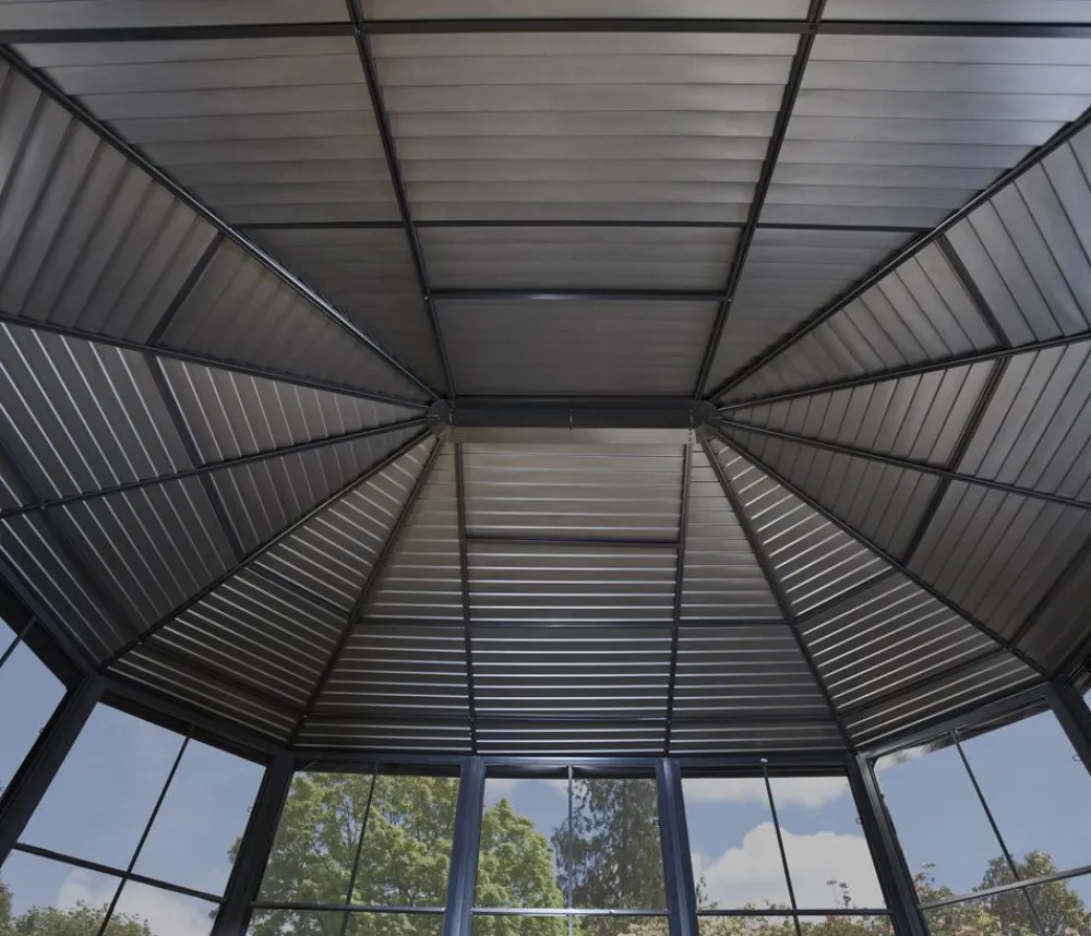 SOJAG Pavillons - Outdoor-Pavillon Kaltwintergarten Charleston 1212, ca. B383,6/H280,9/T383,6 cm Anthrazit