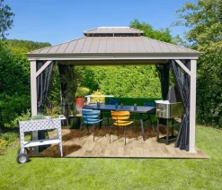 SOJAG Pavillons > Outdoor-Pavillon Messina 1012, inkl. Moskitonetz champagner, ca. B363/H291,5/T298 cm