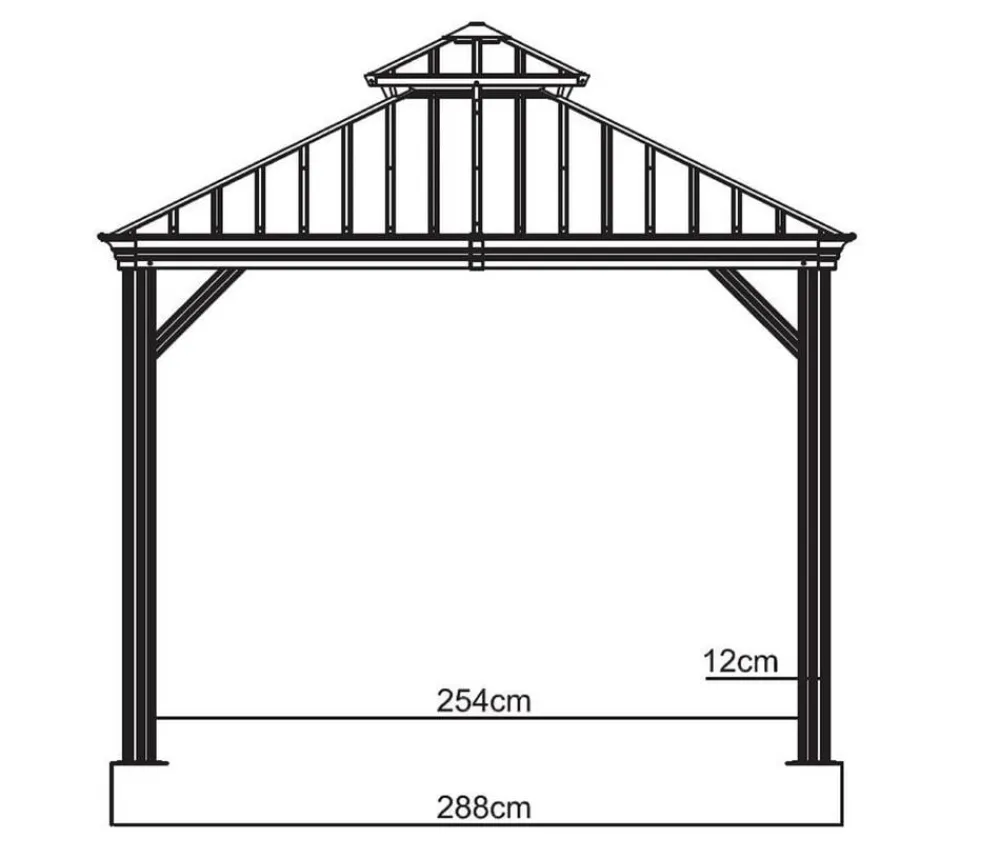 SOJAG Pavillons > Outdoor-Pavillon Messina 1012, inkl. Moskitonetz champagner, ca. B363/H291,5/T298 cm