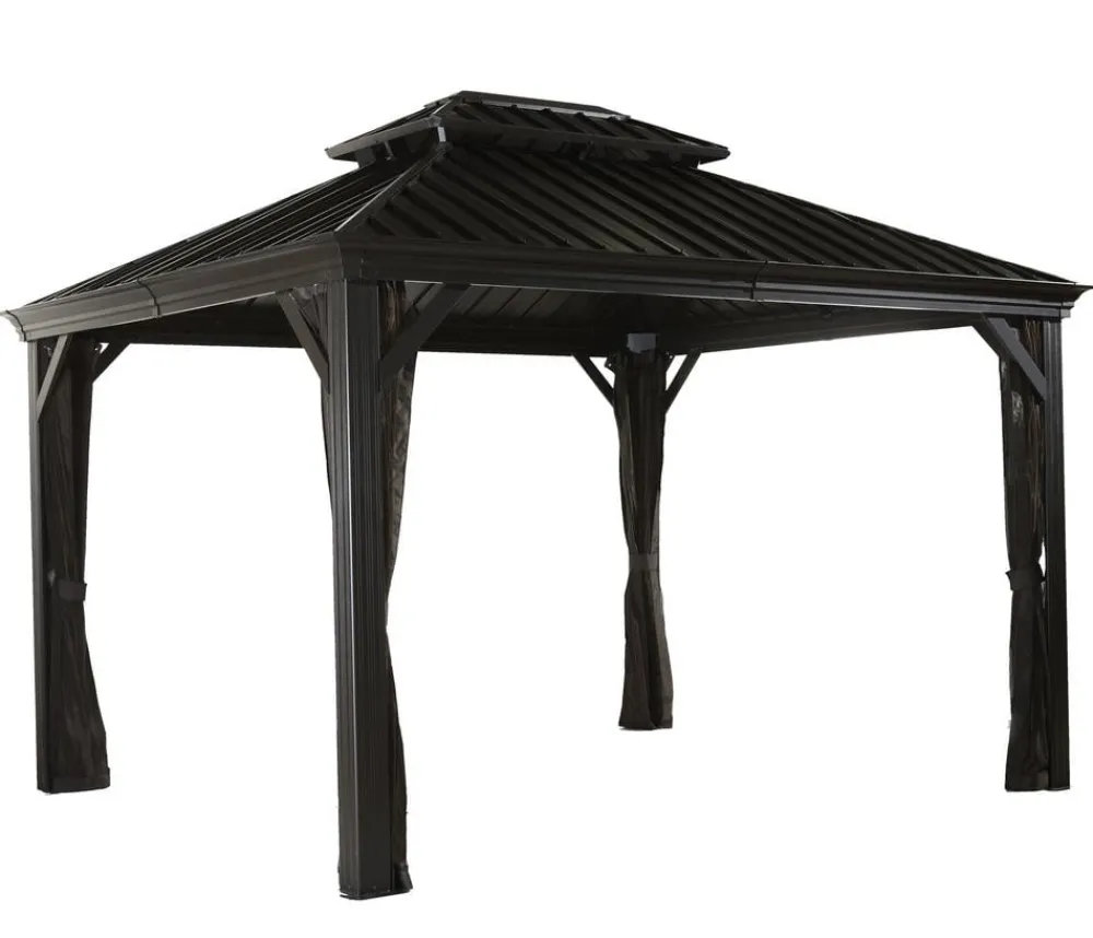 SOJAG Outdoor-Pavillon Messina 1012, inkl. Moskitonetz , ca. B363/H291,5/T298 cm Anthrazit Best