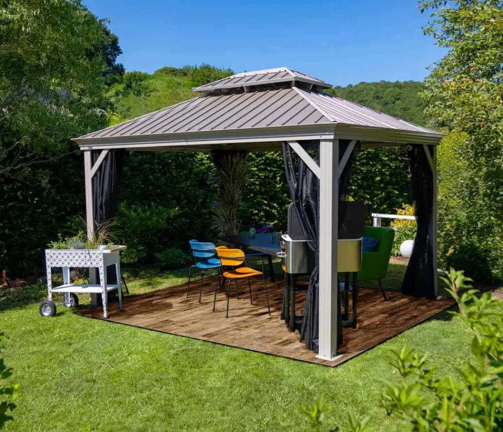 SOJAG Pavillons - Outdoor-Pavillon Messina 1216, inkl. Moskitonetz champagner, ca. B483/H307,1/T363 cm Creme