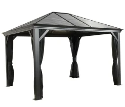 SOJAG Pavillons - Pavillon Mykonos 10x12, inkl. Moskitonetz, ca. B353/H291/T298 cm Anthrazit