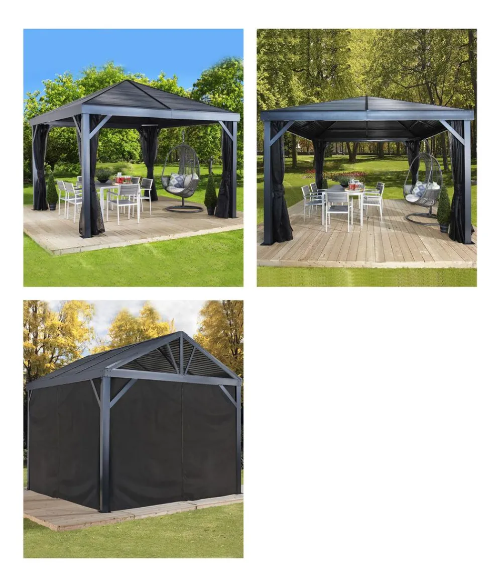 SOJAG Pavillon South Beach 12x12, ca. B363/H310/T363 cm Dunkelgrau Outlet