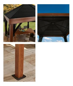 SOJAG Pavillons - Pavillon Valencia 12x12, inkl. Moskitonetz, ca. B363/H310/T363 cm
