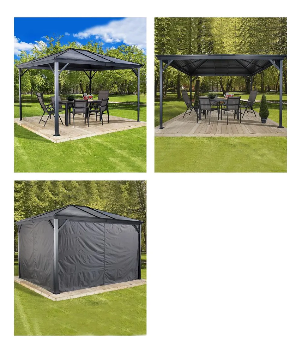 SOJAG Pavillon Ventura 10x10, ca. B295,5/H260,5/T295,5 cm Dunkelgrau Clearance