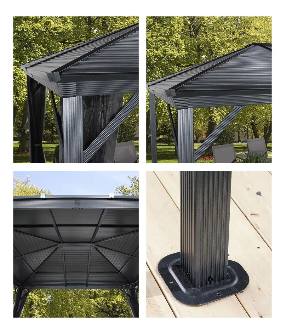 SOJAG Pavillon Ventura 10x10, ca. B295,5/H260,5/T295,5 cm Dunkelgrau Clearance