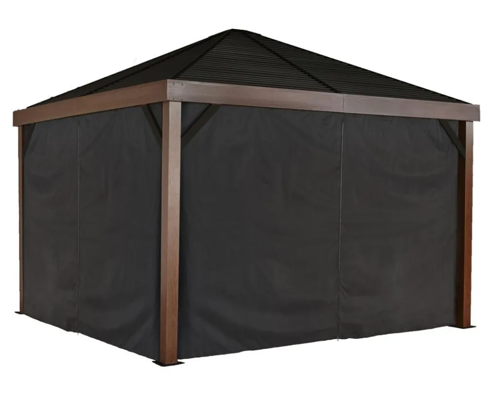 SOJAG Pavillons - Vorhang-Set für South Beach & Valencia 12x12 Schwarz