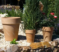 Spang Blumentöpfe & Übertöpfe - -Blumentopf Berlin, rund, hell marmoriert Terrakotta