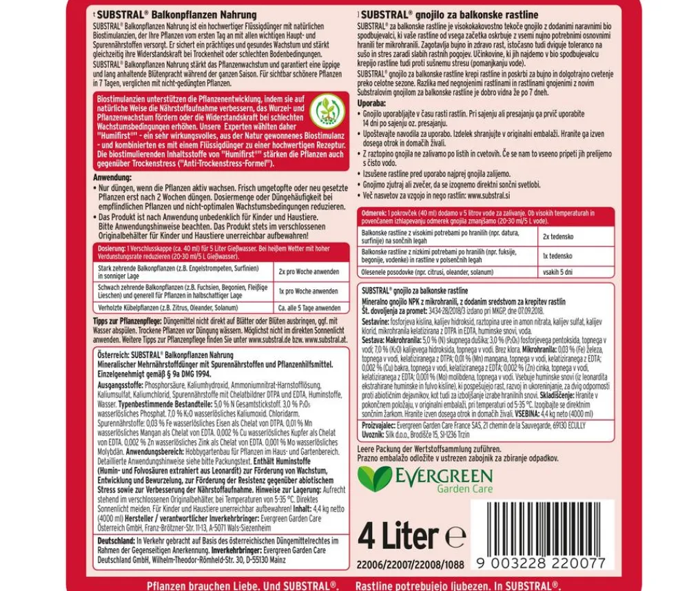Substral® Balkonpflanzen-Nahrung, flüssig, 4 l Sale