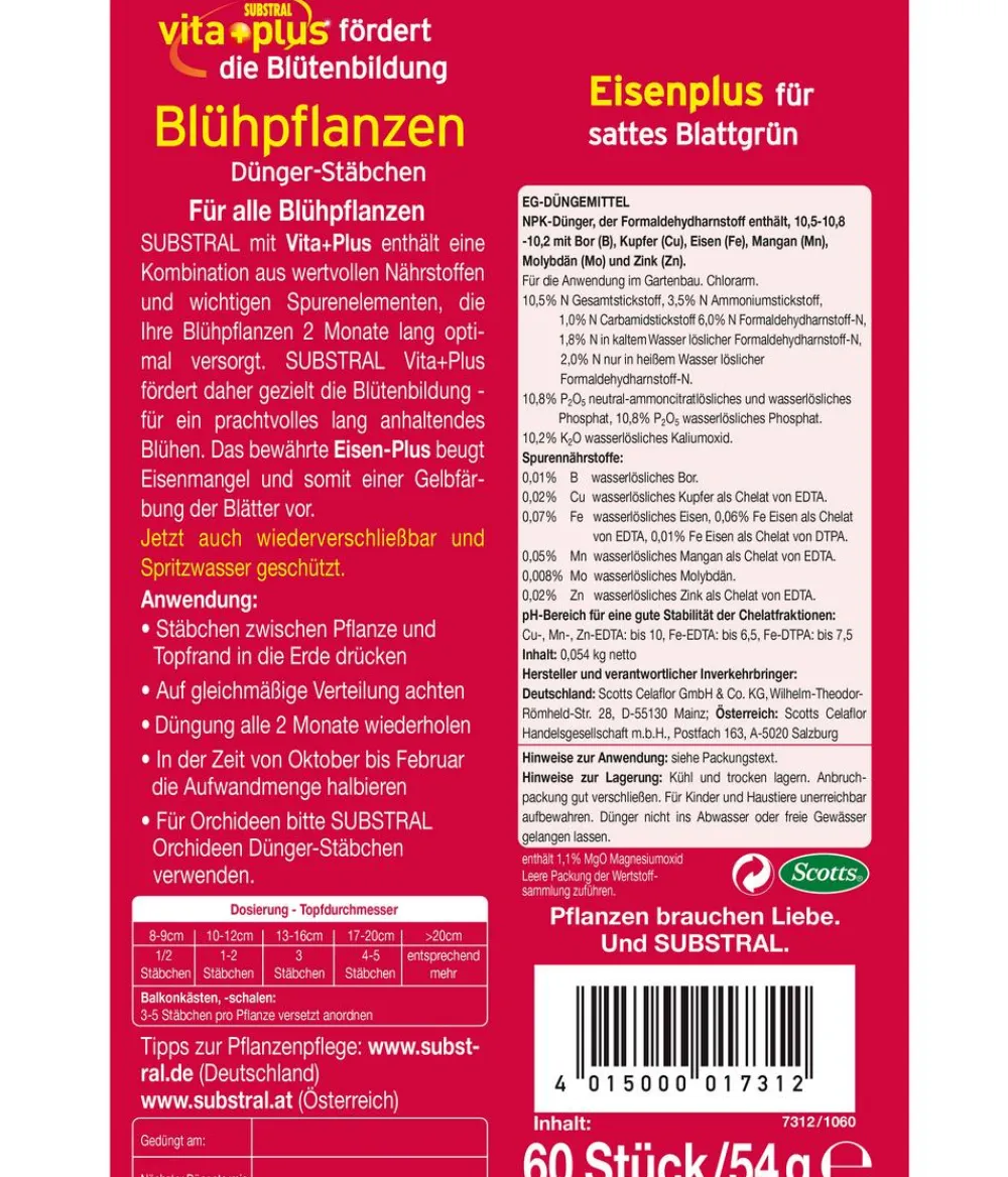 Substral® Blumendünger > Blühpflanzen Dünger-Stäbchen, 30 Stk.