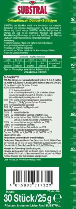 Substral® Spezialdünger > Grünpflanzen Dünger-Stäbchen, 30 Stk.