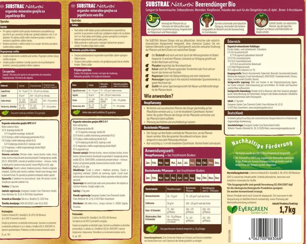 Substral® Obst- & Gemüsedünger > Naturen® Beerendünger Bio, 1,7 kg