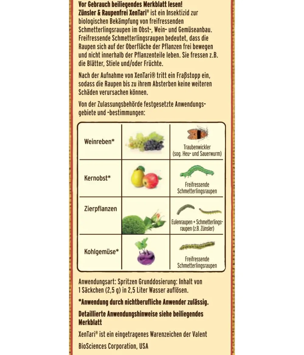 Substral® Schädlingsbekämpfungsmittel > Naturen® Bio Zünsler & Raupenfrei XenTari®, 20 g