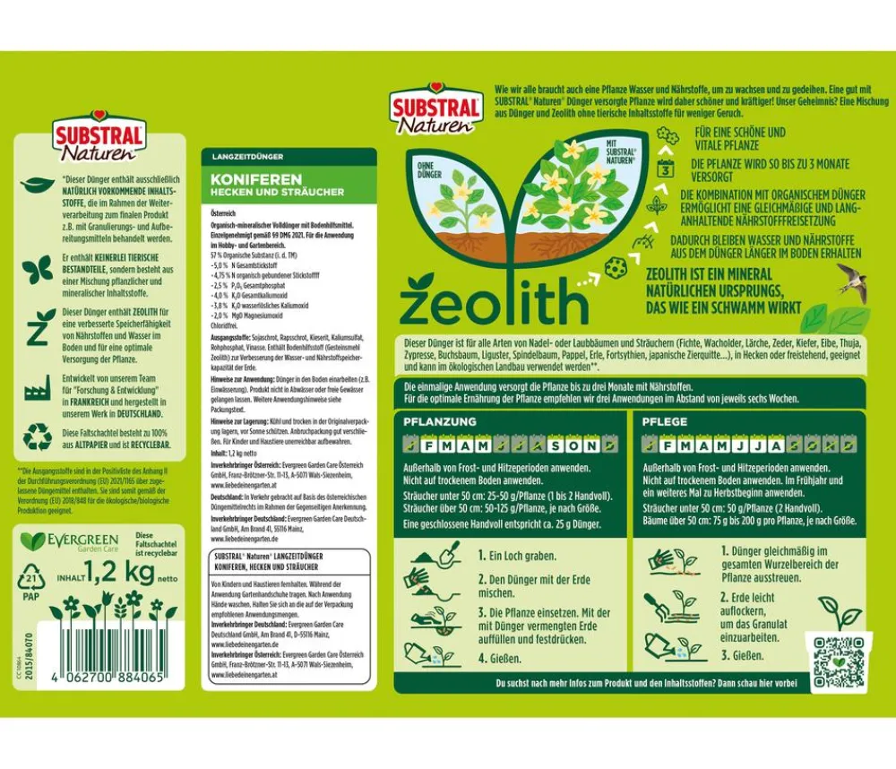 Substral® Spezialdünger|Bio-Dünger - Naturen® Langzeitdünger Koniferen, Hecken und Sträucher, 1,2 kg