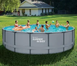 Summer Waves Pools & Whirlpools > Frame Pool, anthrazit, rund