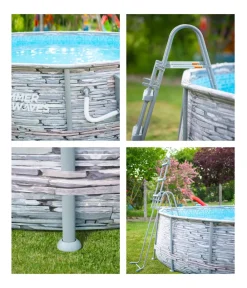 Summer Waves Pools & Whirlpools > Frame Pool Elite, stein, rund, ca. Ø427/H107 cm