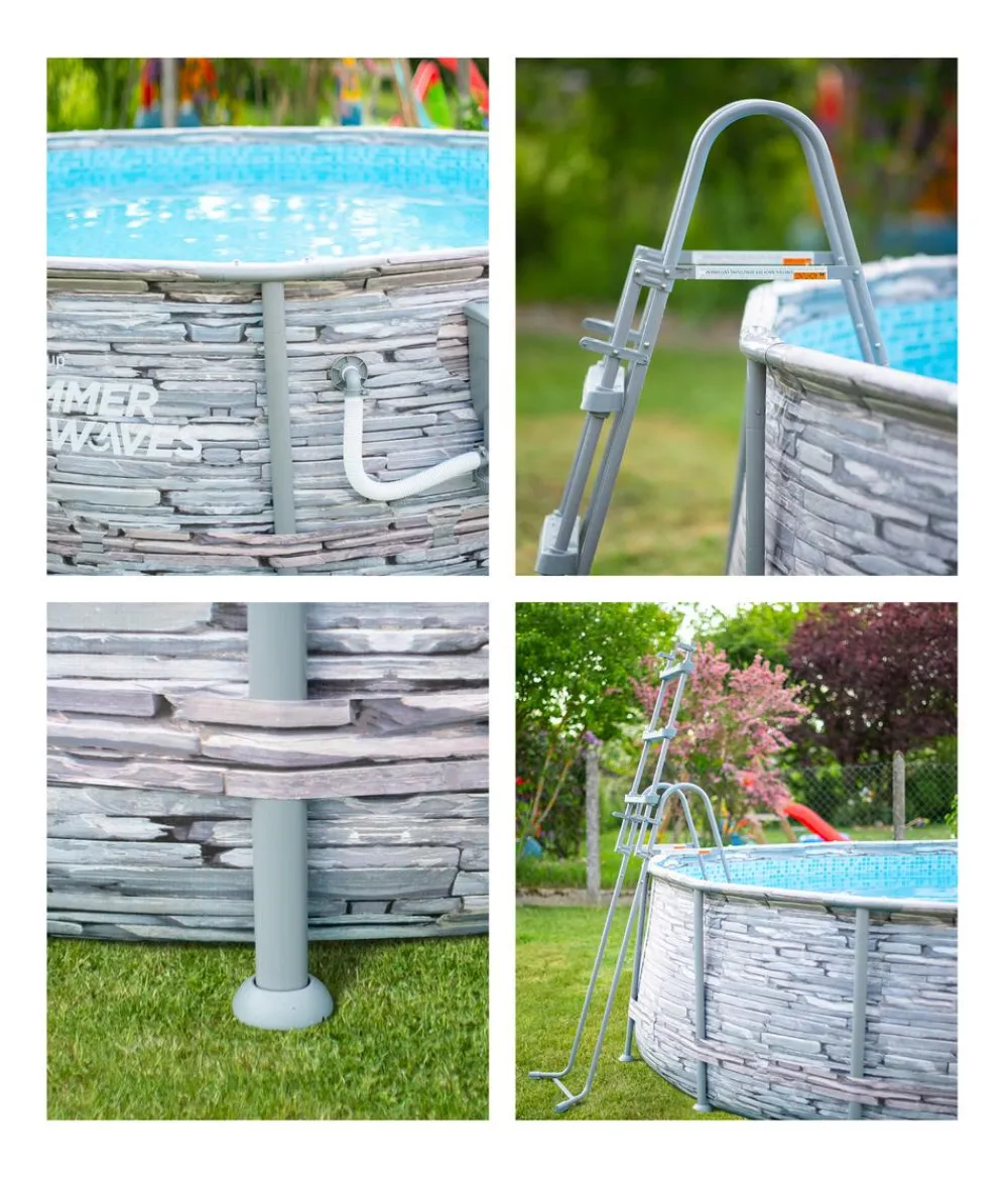 Summer Waves Pools & Whirlpools > Frame Pool Elite, stein, rund, ca. Ø427/H107 cm