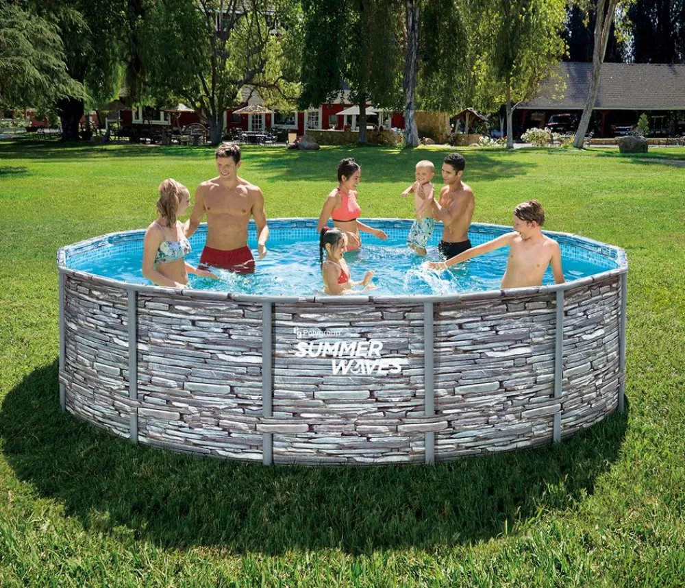 Summer Waves Pools & Whirlpools > Frame Pool Elite, stein, rund, ca. Ø427/H107 cm