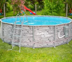 Summer Waves Pools & Whirlpools > Frame Pool Elite, stein, rund, ca. Ø427/H107 cm