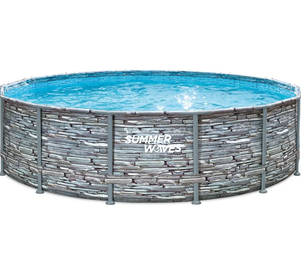 Summer Waves Pools & Whirlpools > Frame Pool Elite, stein, rund, ca. Ø427/H107 cm