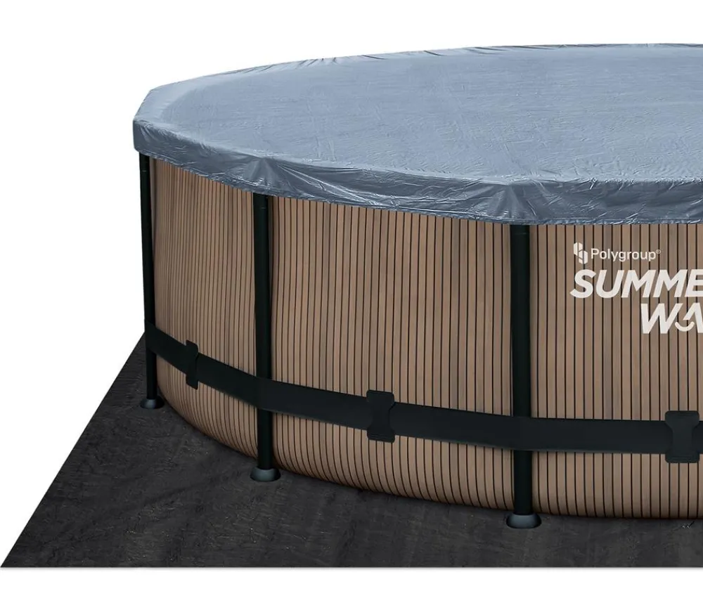 Summer Waves Frame Pool Elite, teak, rund Braun Best