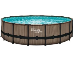Summer Waves Pools & Whirlpools - Frame Pool Elite, teak, rund Braun