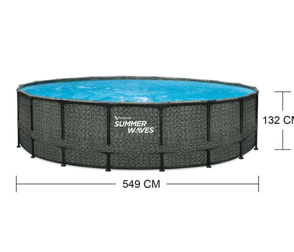 Summer Waves Pools & Whirlpools > Frame Pool Rattan, grau