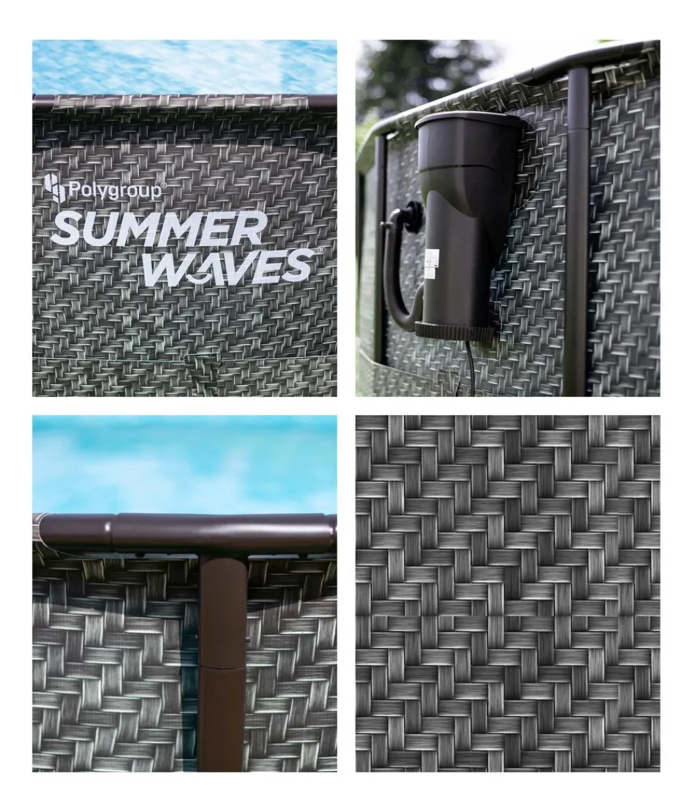 Summer Waves Pools & Whirlpools > Frame Pool Rattan, grau
