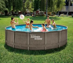 Summer Waves Pools & Whirlpools > Frame Pool Rattan, rund, ca. Ø457/H106 cm