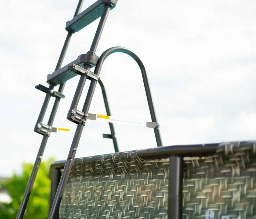 Summer Waves Frame Pool Rattan, Grau Discount