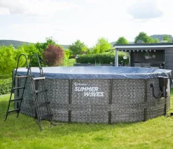 Summer Waves Frame Pool Rattan, Grau Discount