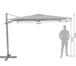 Suncomfort by Glatz Ampelschirm Varioflex, rechteckig, ca. B300/T300 cm Grau Best