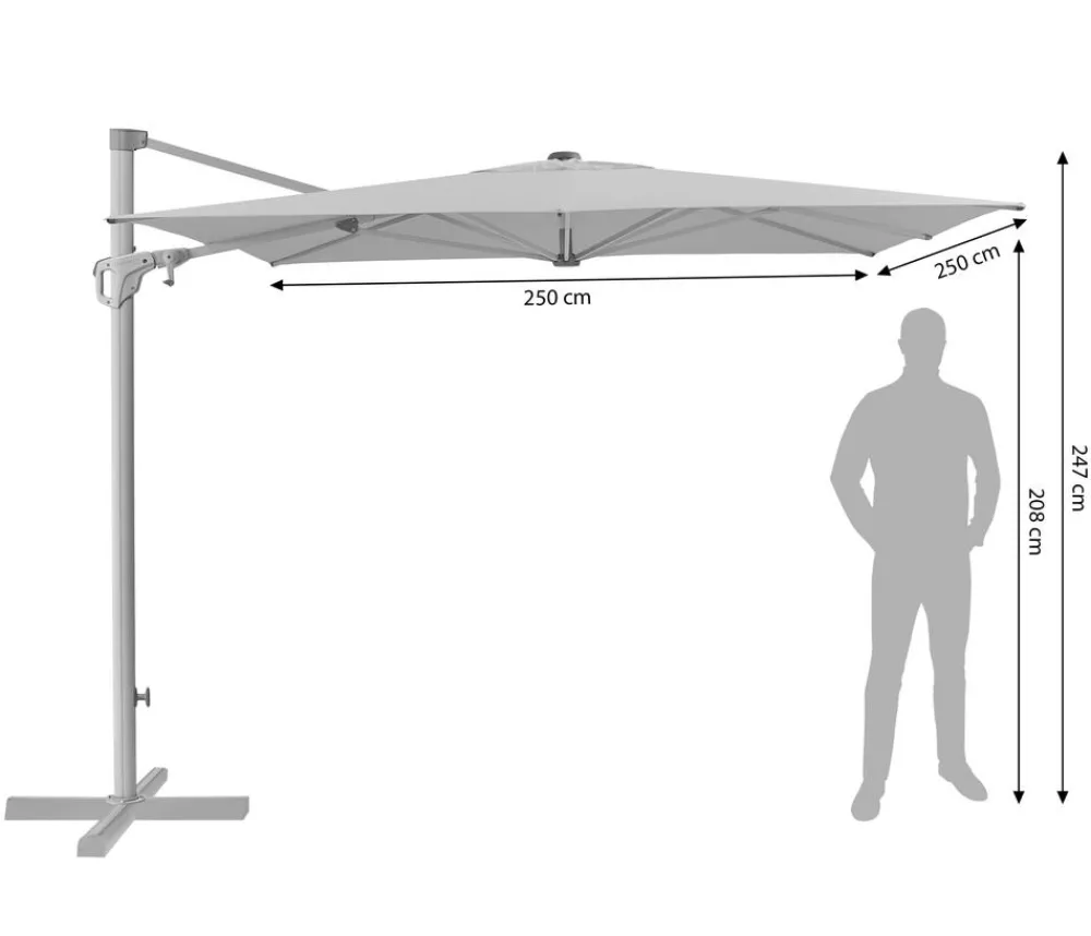 Suncomfort Sonnenschirme - by Glatz Ampelschirm Familyflex, rechteckig, ca. B250/T250 cm Dunkelgrau