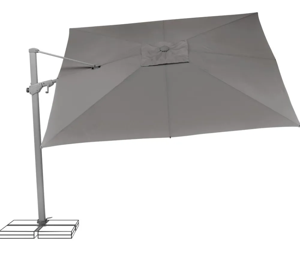 Suncomfort Sonnenschirme - by Glatz Ampelschirm Varioflex, rechteckig, ca. B300/T300 cm Dunkelgrau