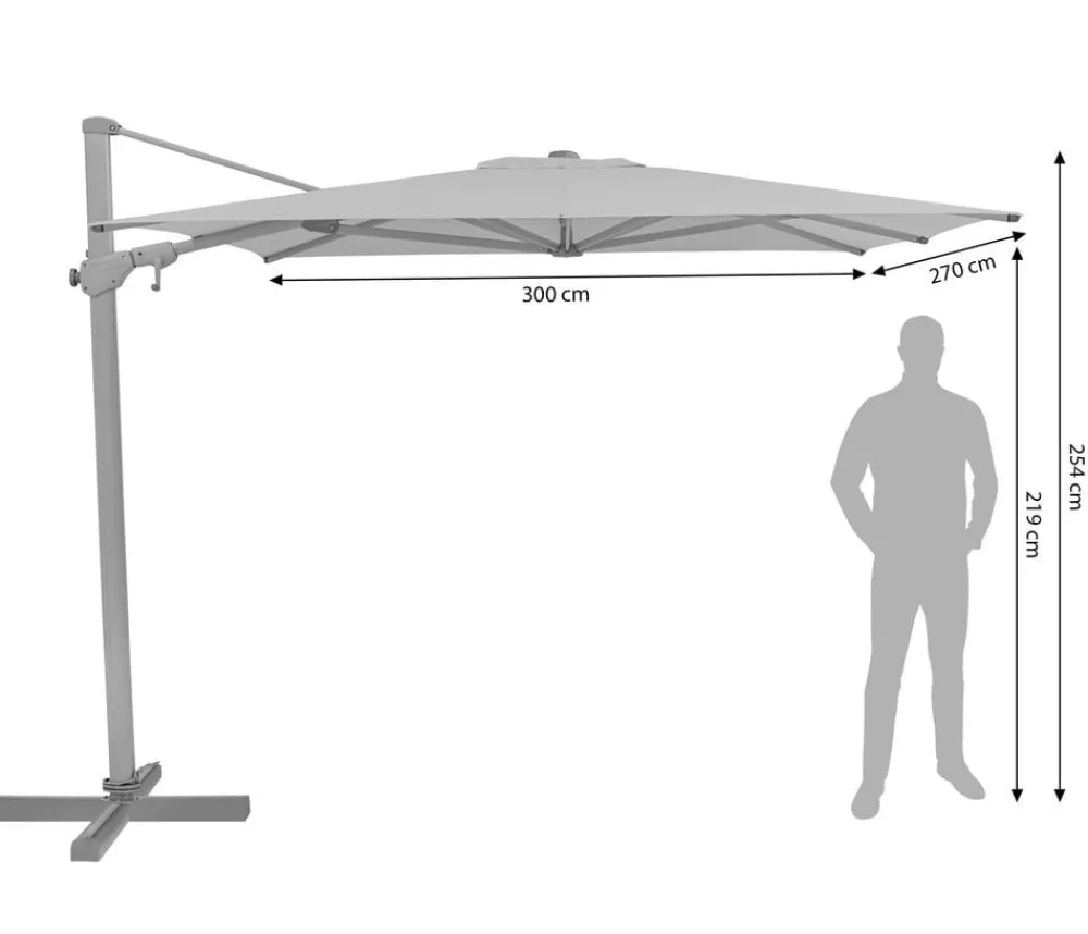 Suncomfort Sonnenschirme - by Glatz Ampelschirm Varioflex, rechteckig, ca. B330/T270 cm Dunkelgrau