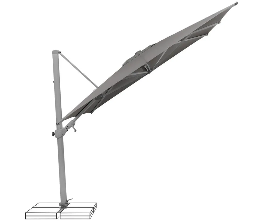 Suncomfort Sonnenschirme - by Glatz Ampelschirm Varioflex, rechteckig, ca. B330/T270 cm Dunkelgrau