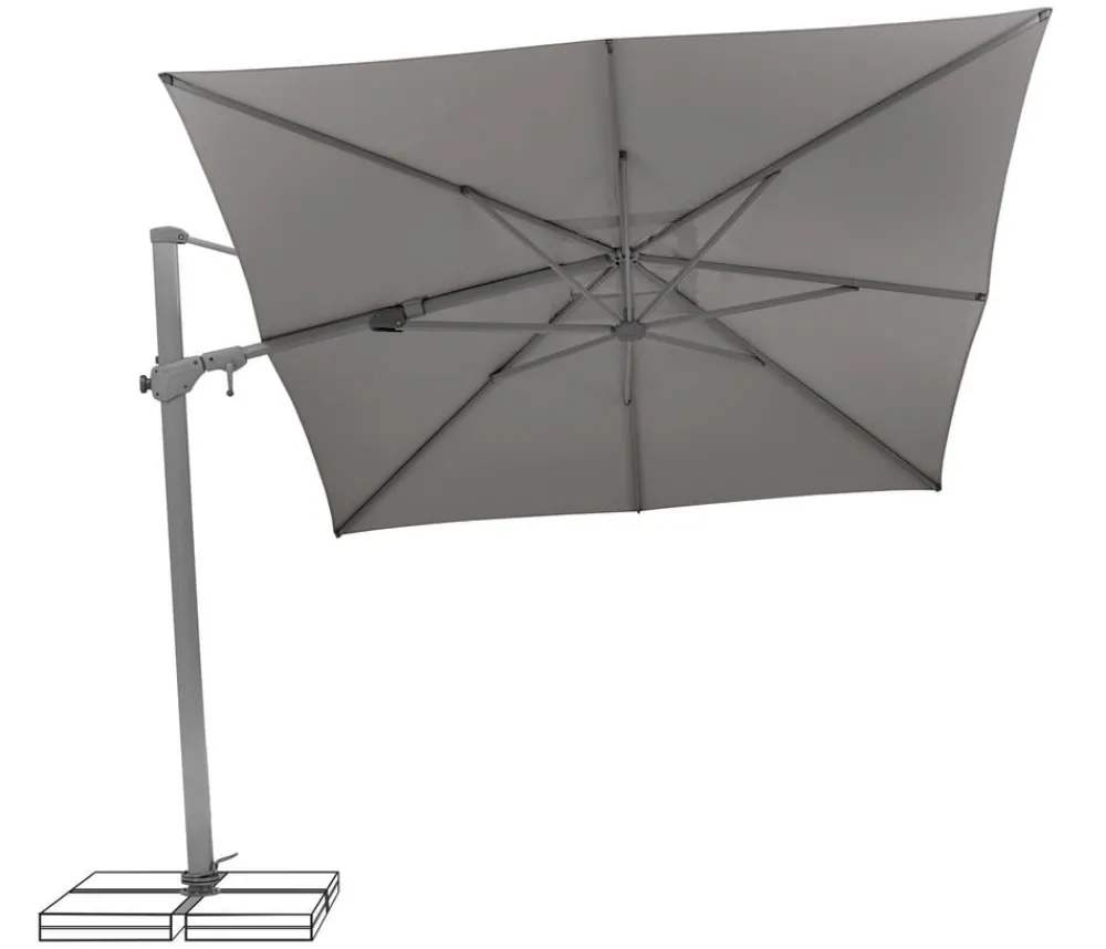 Suncomfort Sonnenschirme - by Glatz Ampelschirm Varioflex, rechteckig, ca. B330/T270 cm Dunkelgrau