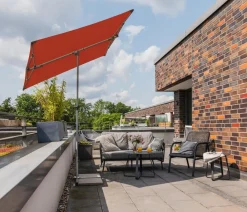 Suncomfort Sonnenschirme - by Glatz Balkonschirm Flex Roof, rechteckig, ca. B195/T140 cm Dunkelrot