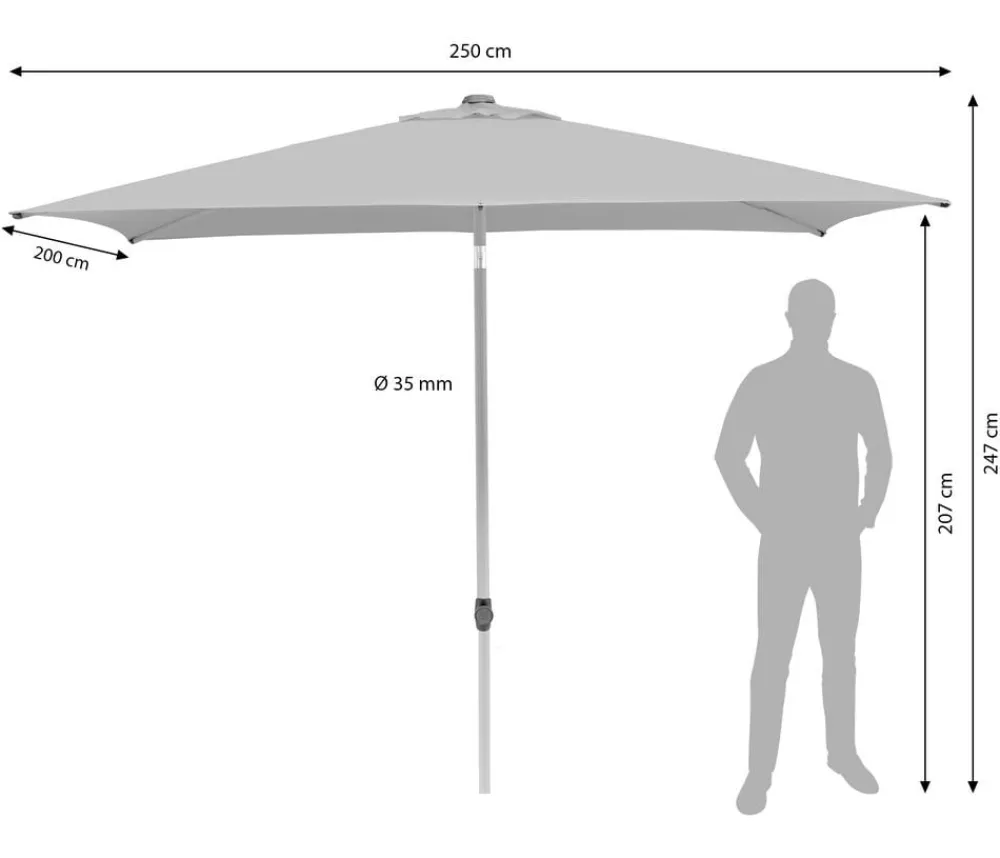 Suncomfort Sonnenschirme - by Glatz Sonnenschirm Pop Up, rechteckig, ca. B250/T200 cm Dunkelgrau