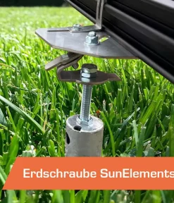 SunElements Gewächshaus Zubehör - Erdschraubenfundament, Silber