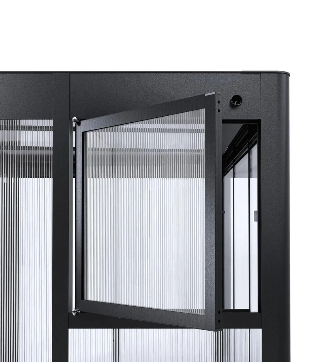 SunElements Gewächshaus Zubehör - Fenster -metallic, Doppelstegplatten 10 mm, ca. B90/H95 cm Anthrazit