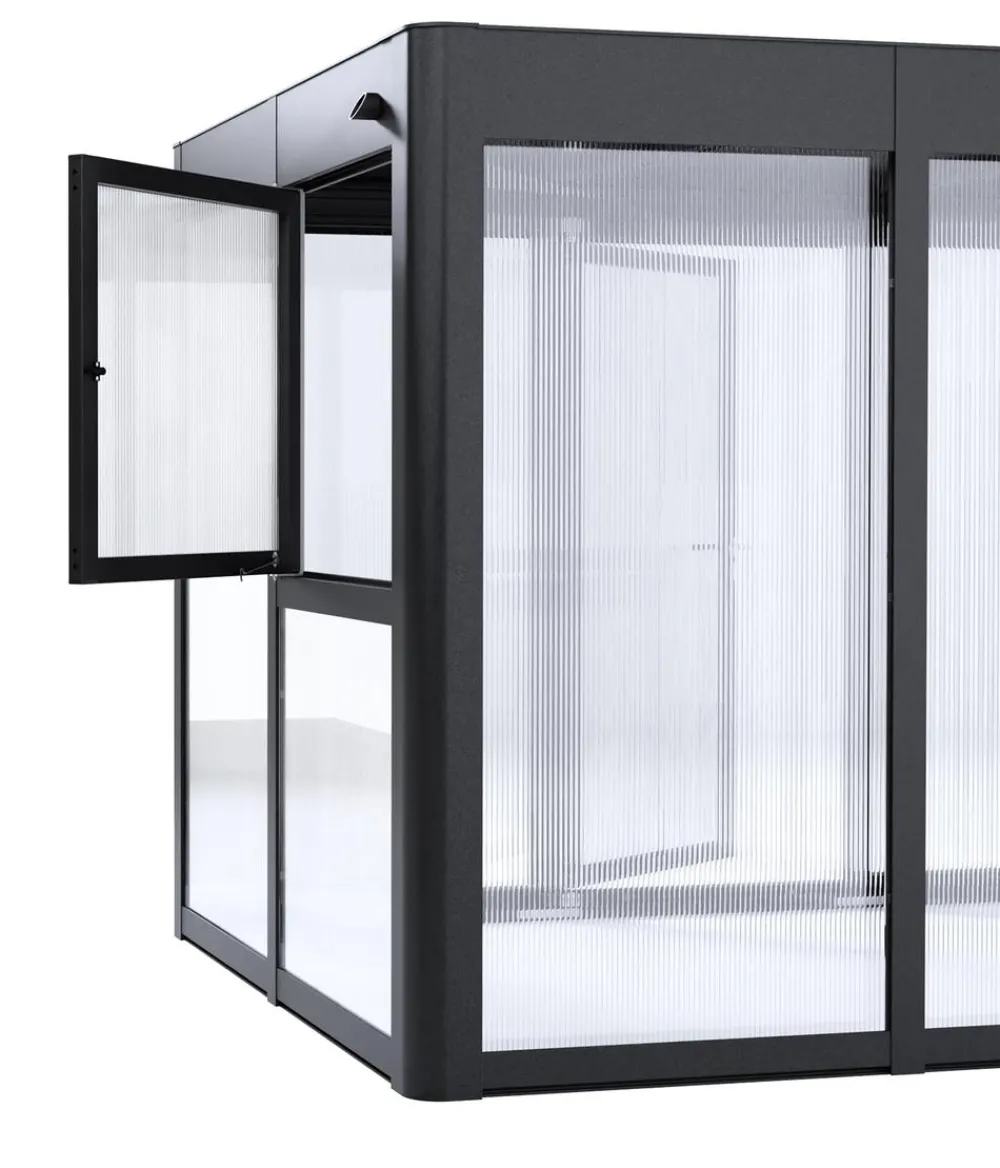 SunElements Gewächshaus Zubehör - Fenster -metallic, Doppelstegplatten 10 mm, ca. B90/H95 cm Anthrazit