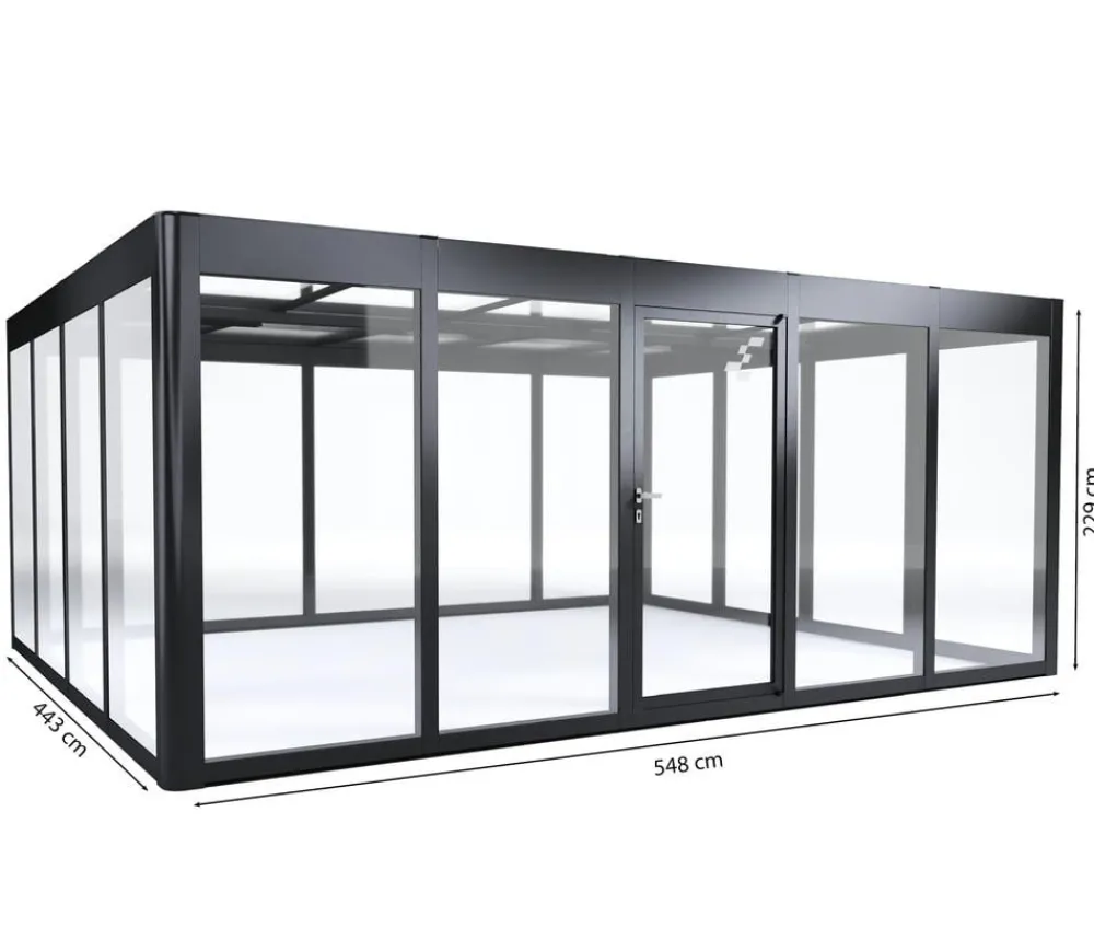 SunElements Gewächshäuser - Gewächshaus SunGarden Infinity, AC Klar Anthrazit