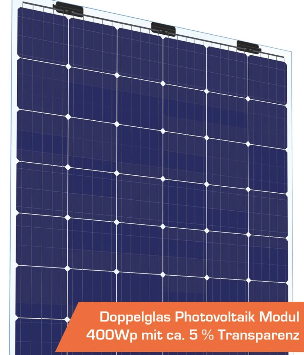 SunElements PV-Paket 400Wp, 5 % Transparenz, Doppelglasmodule Sale