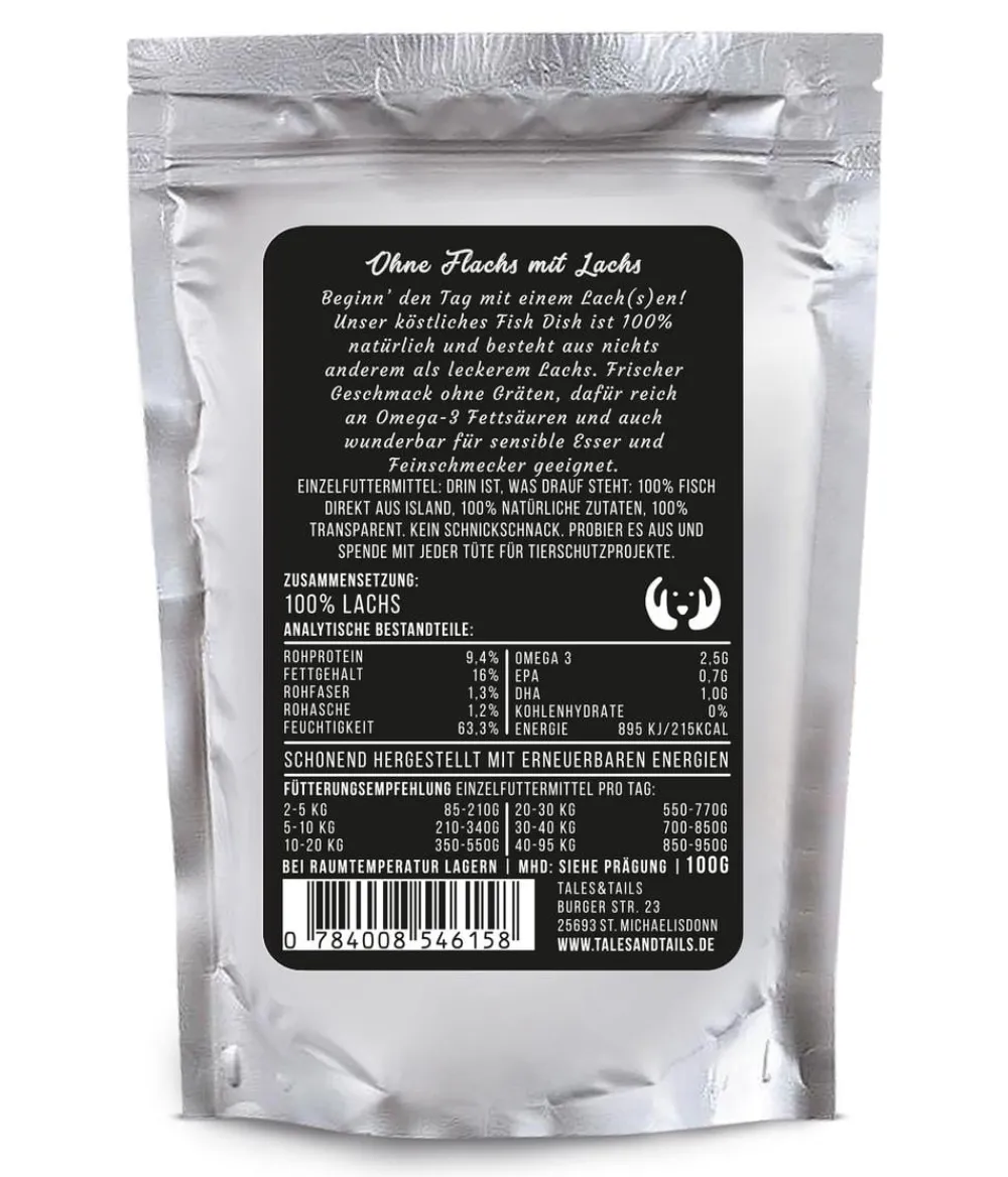Tales & Tails Nassfutter Hund > Paté-Nassfutter für Hunde Ohne Flachs mit Lachs,